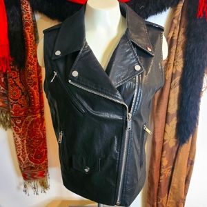 DKNY Faux Leather Vest